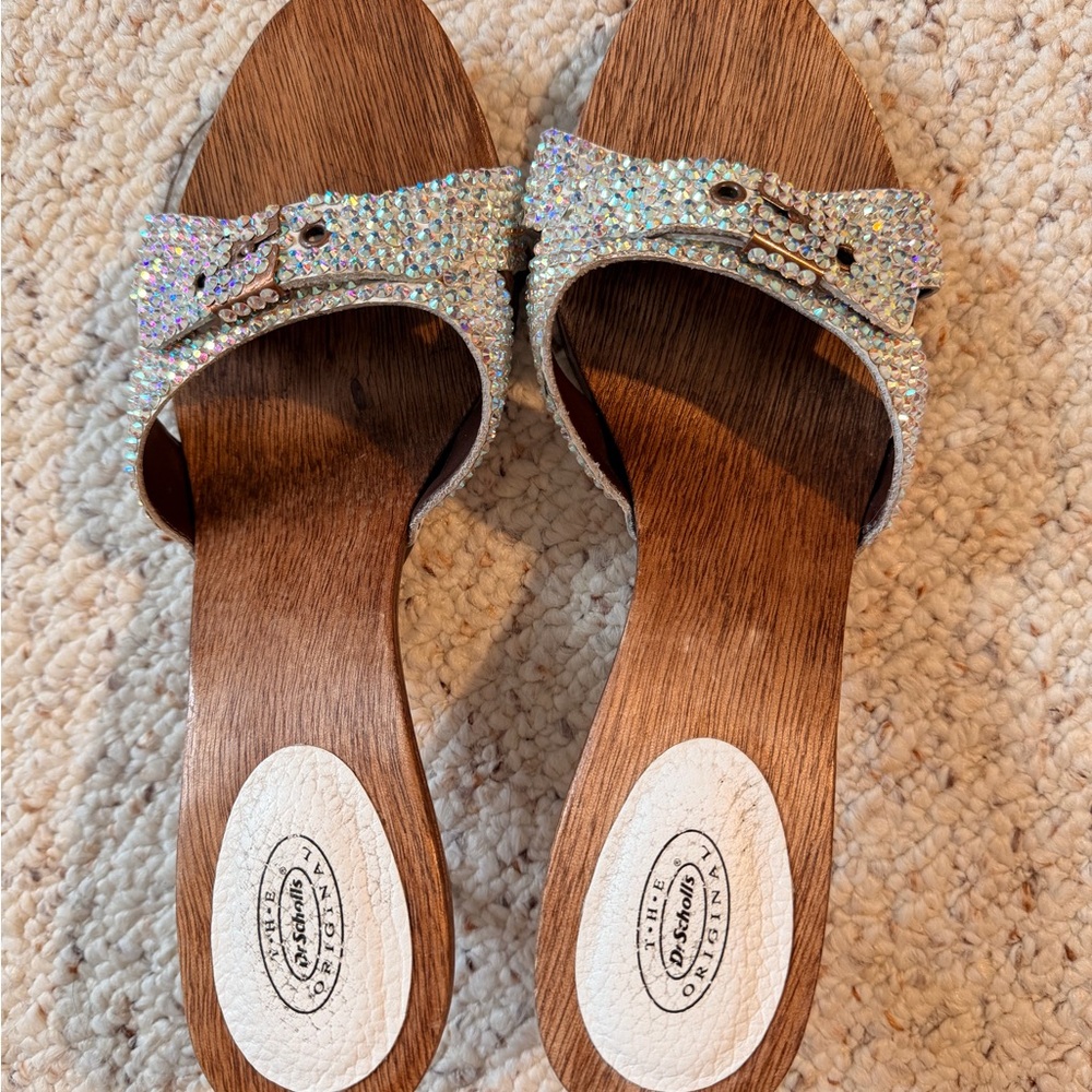 Dr. Scholl's Women's Glitter Mules - Silver - Picture 3 of 10